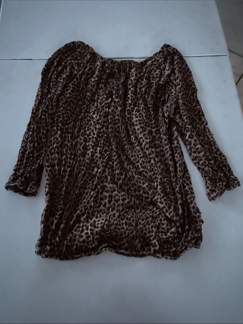 Michael Kors Brown Leopard-Print Off-Shoulder Tunic